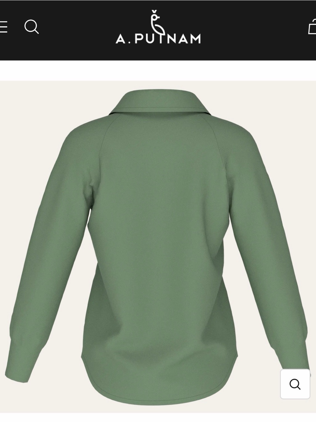 Nwt | A. Putnam Raglan Button Up Shirt Top In Chive Green Size Medium M $198 — image 4 of 8